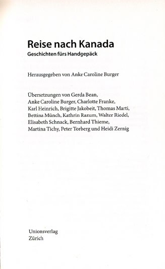 Reise nach Kanada Buch